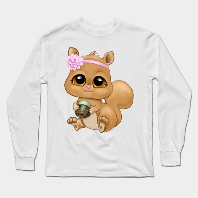 Baby Squirrel Long Sleeve T-Shirt by bhymer